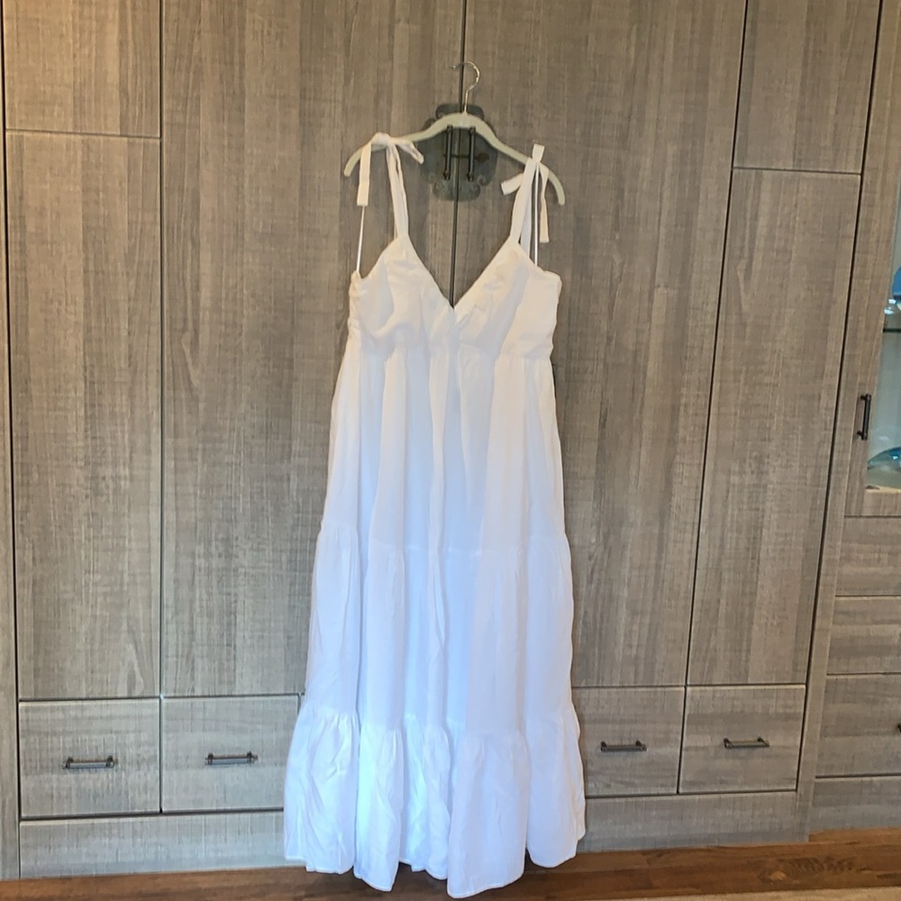 Express Tie Shoulder Tiered Maxi‎ Dress - Picture 8 of 17